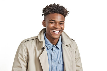 Portrait of a smiling young man with dreadlocks - Powered by Adobe