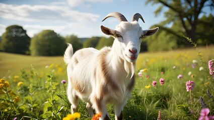Fototapeta premium goat on the meadow