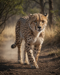 Cheetah Walking in the Savanna