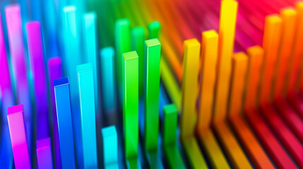 Obraz premium Colorful bar chart. Finance, investment, and success concept