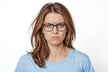 Fototapeta premium Portrait of a woman with a skeptical expression