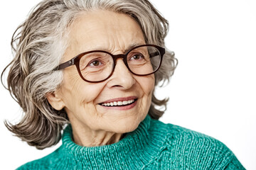 Fototapeta premium Senior Woman Smiling and Looking Away