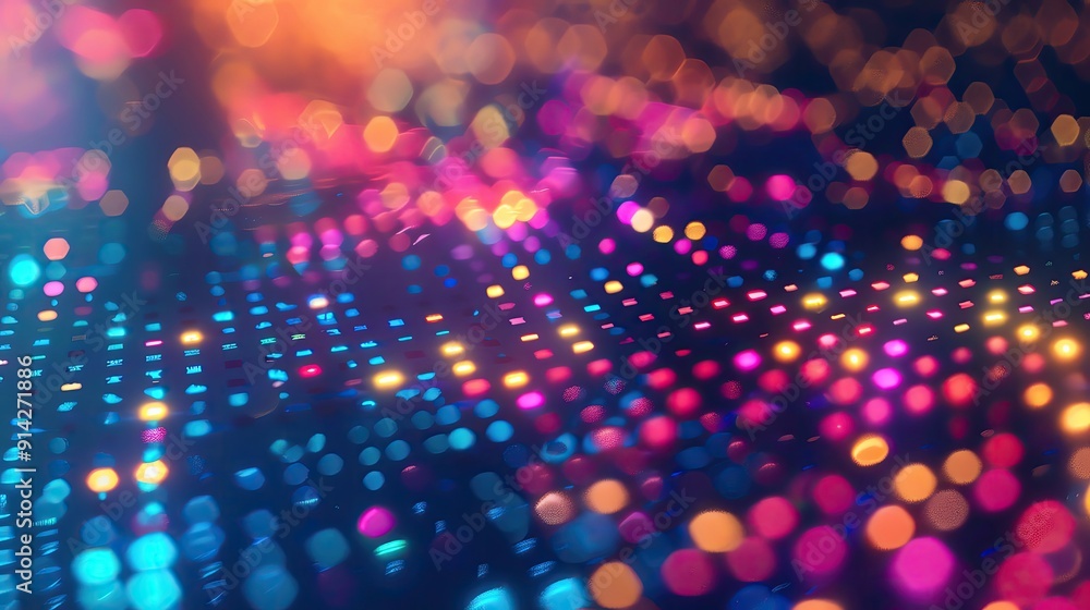 Poster vibrant bokeh lights create a mesmerizing background of colors in a dreamy, abstract composition tha