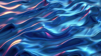 Obraz premium Vibrant blue waves create a dynamic and mesmerizing texture, ideal for backgrounds in design and digital art.