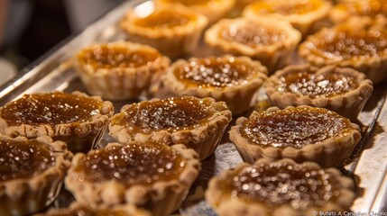 A Close Up of a Tray of Butters Tarts