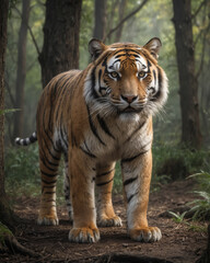 Obraz premium Majestic Tiger in a Lush Forest