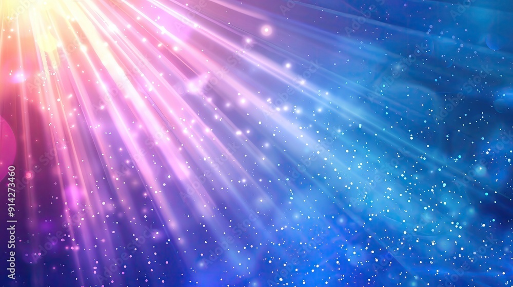 Aufkleber a vibrant background with colorful light rays and sparkling effects creating a magical and dreamy at