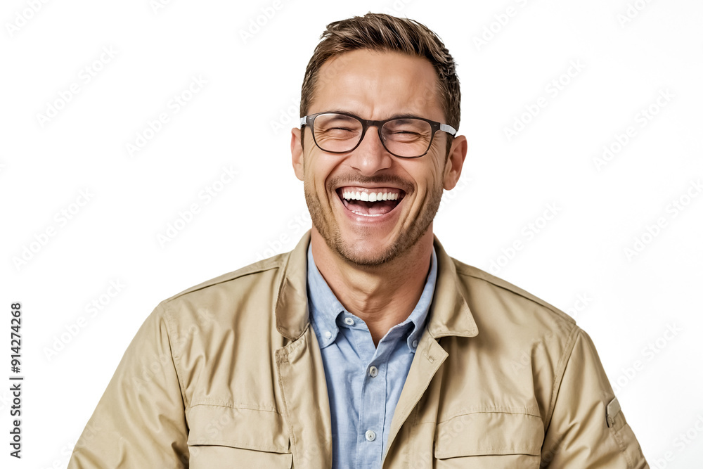 Canvas Prints Man laughing with happiness and joy