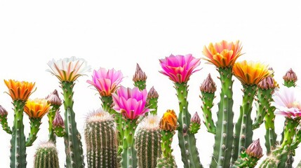 Cactus with Colorful Flowers