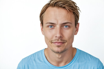 Fototapeta premium Portrait of a Young Man with Blue Eyes