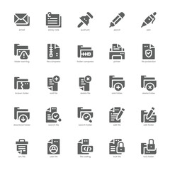 Document Archive icon pack for your website, mobile, presentation, and logo design. Document Archive icon glyph design. Vector graphics illustration and editable stroke.