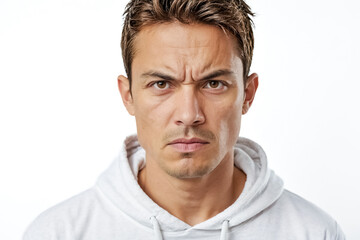 Fototapeta premium Close-up portrait of a man with a serious expression