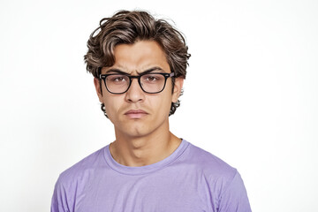 Fototapeta premium Portrait of a Young Man with a Skeptical Expression