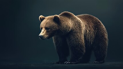 Fototapeta premium A minimalist animal photo with precise light adjustments and digital retouching, creating a clean visual,