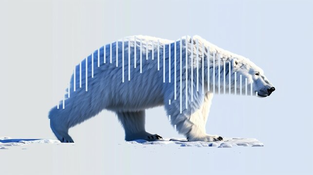 Stylized polar bear with data visualization elements representing Polaris data science Python package.