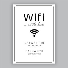 Free WiFi Password Symbol Sign, Vector Free Wifi area sign. Wifi Network And Password Connection. Eps10 vector illustration