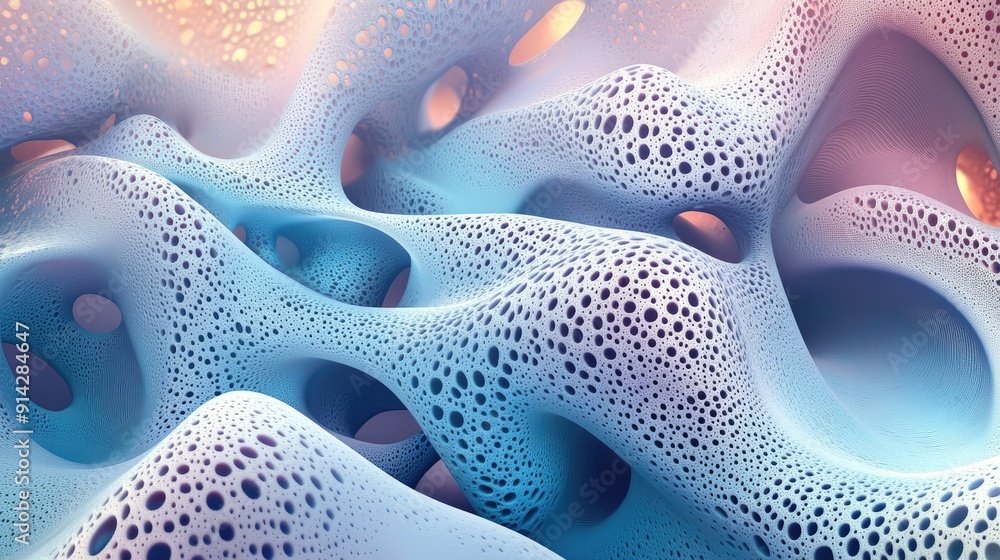 Poster abstract 3d background with complex patterns and gradient hues, intricate digital art