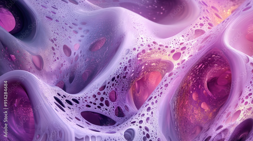 Poster abstract 3d background with complex patterns and gradient hues, intricate digital art