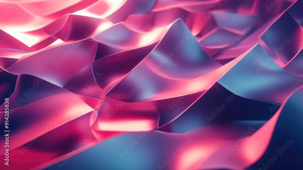Poster abstract 3d background with interlocking shapes and dynamic lighting, futuristic and artistic design