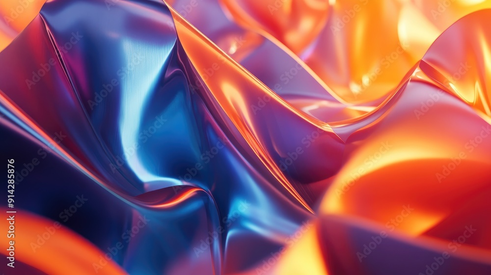 Poster abstract 3d background with interlocking shapes and dynamic lighting, futuristic and artistic design