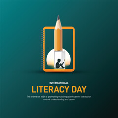 international literacy day. international literacy day creative banner, poster, social media post, background, template, postcard design etc. literacy for mutual understanding and peace