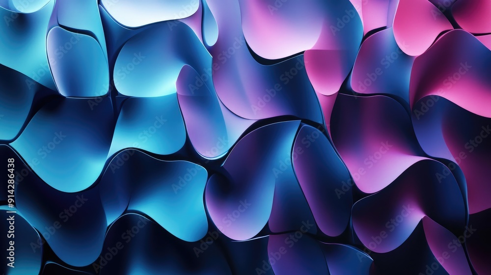 Aufkleber abstract 3d background with tessellated patterns and deep shadows, complex digital design