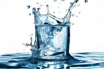 Ice, clear spring water, natural carbonated water, water spray, water droplets, water splash, plastic, PET bottle, water, life water,