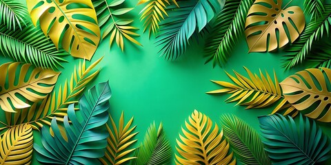 Serene Green Tropical Leaves Background for Relaxation Themes. Photos. Images. Serene. Tropical. Relaxation.