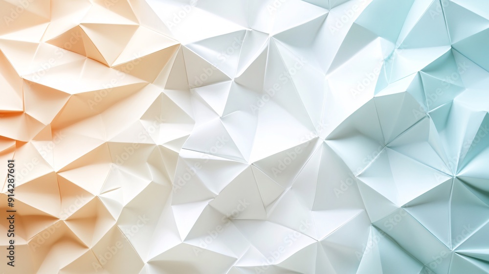 Poster Abstract design with intricate geometric patterns in pastel colors presented in a flat lay format for a minimalist and sophisticated look Stock Photo with copy space