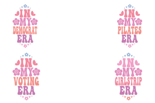  In my Democrat era, In my Pilates in my voting era, in my girl's trip era keychain designs