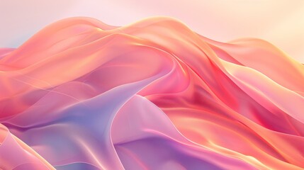 Fototapeta premium Abstract Fabric Waves in Pastel Colors