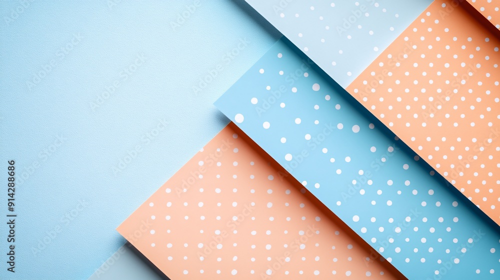 Poster high-detail abstract flat lay of pastel-colored geometric patterns offering a minimal and elegant de