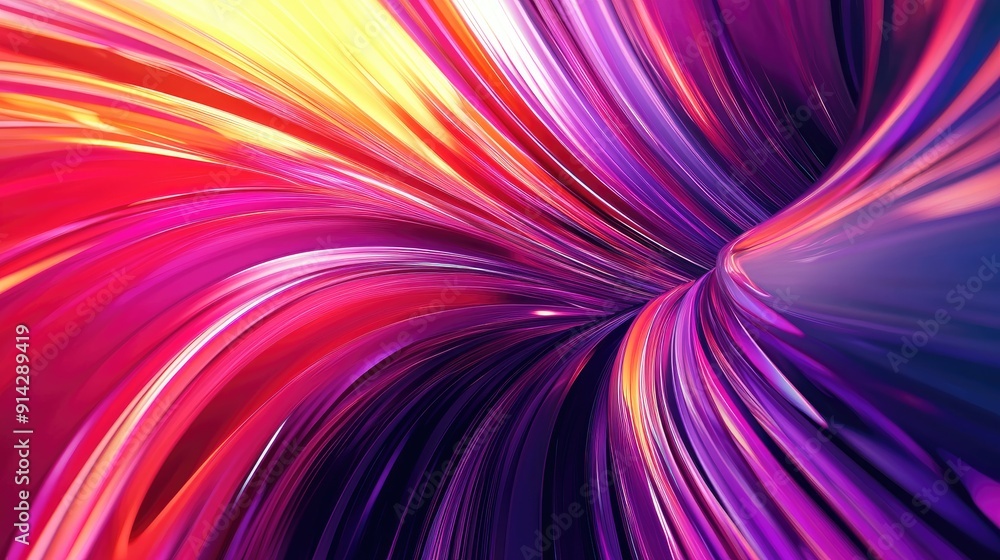 Poster dynamic 3d abstract background with moving lines and vibrant colors, energetic visual design