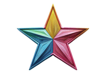 Obraz premium Colorful 3d stars isolated on transparent background. Transparent PNG.