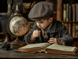 Learning is an adventure.
A little boy reading a book