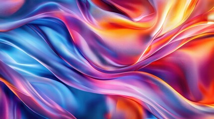 Naklejka premium Dynamic 3D fabric background with twisted silk and light play, energetic textile art