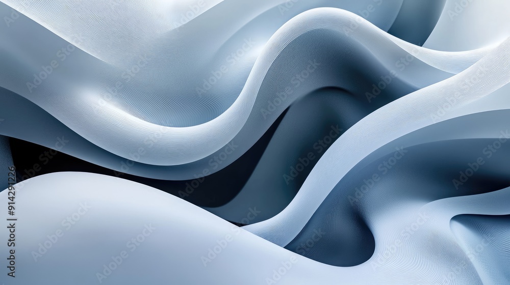 Poster elegant 3d abstract background with soft gradients and curved lines, minimalistic design