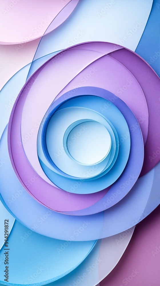 Poster Minimal geometric shapes in a detailed flat lay composition using pastel colors to form a modern and abstract design Stock Photo with copy space
