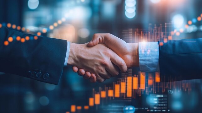 Businessmen making handshake with partner greeting