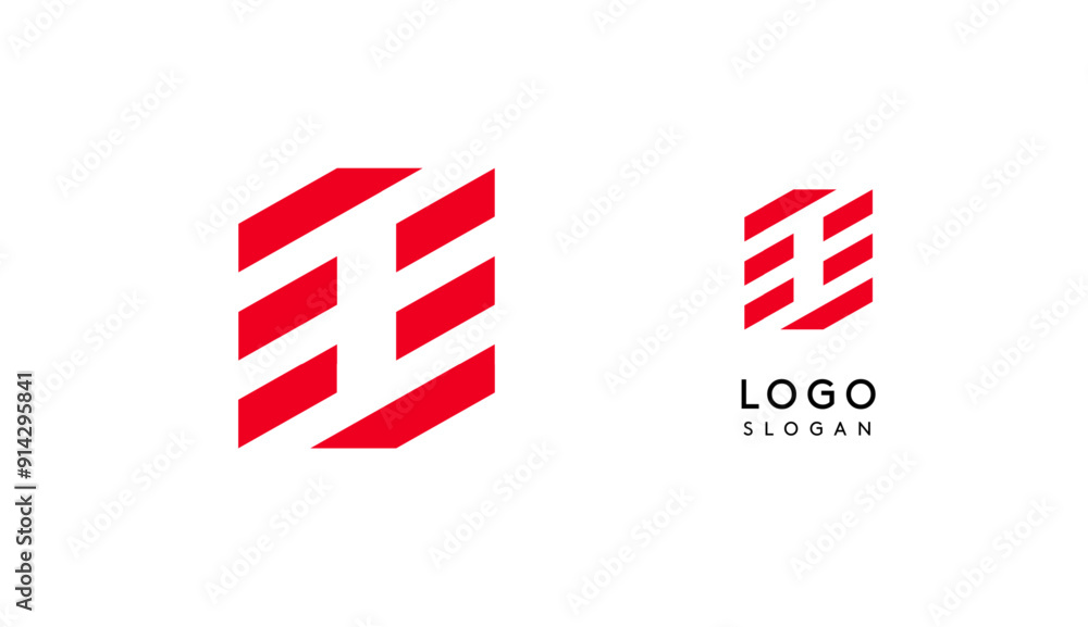 Poster abstract red geometric letter o with parallel lines. stripes modern logotype concept, futuristic des