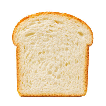 single slice of white bread isolated on transparent background Generative Ai.	