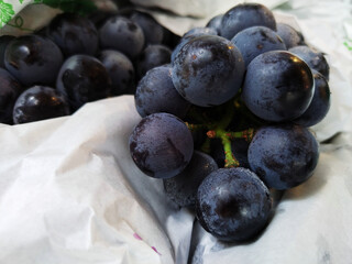 Fresh purple grapes