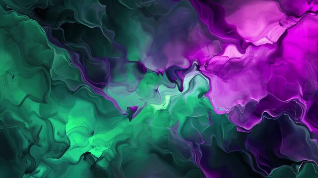 Video animation of abstract artistic ink colourful background. Wavy liquid texture banner