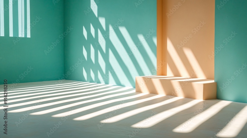 Aufkleber Smooth transition of pastel colors forming a soft gradient background with a simple and minimal design Stock Photo with copy space