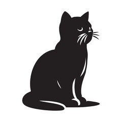 Obraz premium Cat silhouette vector illustration design on white background 