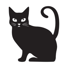 Obraz premium Cat silhouette vector illustration design on white background 