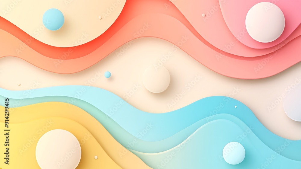 Aufkleber Soft gradient background with pastel colors and smooth transitions creating a simple and minimalistic design Stock Photo with copy space