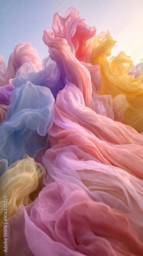 Aufkleber Smooth transition of pastel colors forming a soft gradient background with a simple and minimal design Stock Photo with copy space