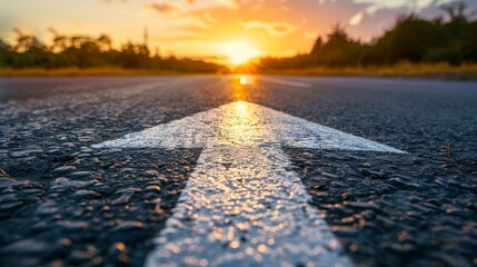 Straße mit Pfeil nach vorne. Auf der Erfolgsspur nach oben. Asphalt mit Pfeil zum aufstieg im...