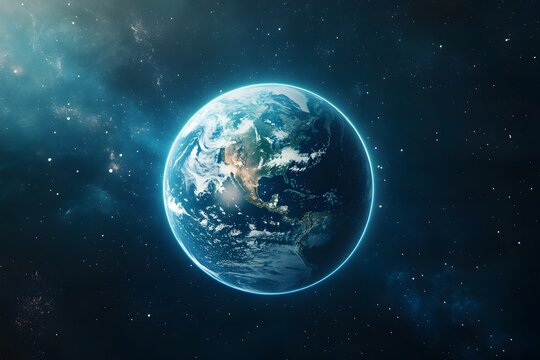 View from space of planet Earth, the nitrogen ozone layer